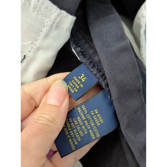 Polo Ralph‎ Lauren Mens Chino Shorts 34/35 Navy Blue Relaxed Fit 10" Flat Front - Picture 3 of 9